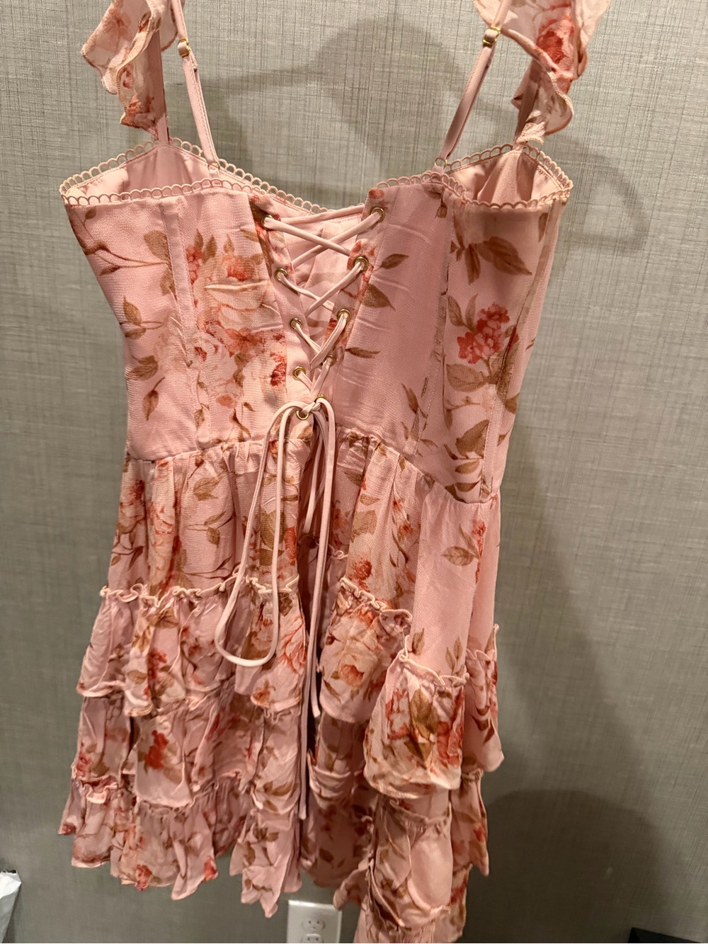 Altar'd State Dusty Pink Floral Dress with Lace Trim - Picture 5 of 5